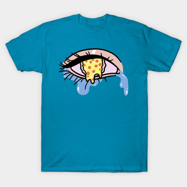 Crying Pizza Eye T-Shirt by saradaboru